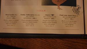 Vegan menu at Mantra in Oslo