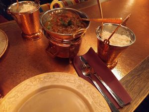 Kalan Pattani Masala (mushrooms, peas, black pepper) at Mantra in Oslo