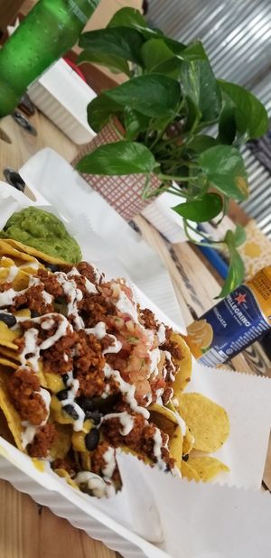Ultimate nachos with chorizo  at Tree Hugger Plant-Based Kitchen in Kansas City