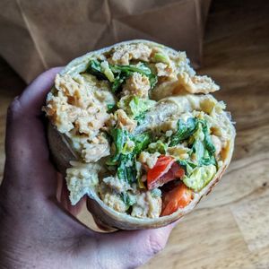 Chicken Caesar wrap at Tree Hugger Plant-Based Kitchen in Kansas City