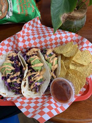 Fish tacos   at Tree Hugger Plant-Based Kitchen in Kansas City