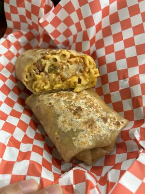 Buffalo chickn Mac and cheese wrap  at Tree Hugger Plant-Based Kitchen in Kansas City