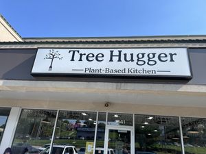 Sign  at Tree Hugger Plant-Based Kitchen in Kansas City