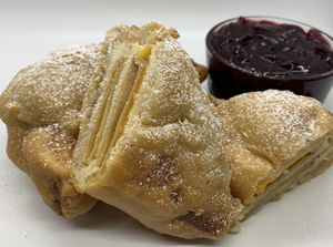 Monte Cristo with raspberry preserves  at Tree Hugger Plant-Based Kitchen in Kansas City