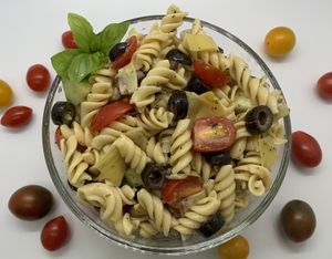 Mediterranean Pasta Salad at Tree Hugger Plant-Based Kitchen in Kansas City