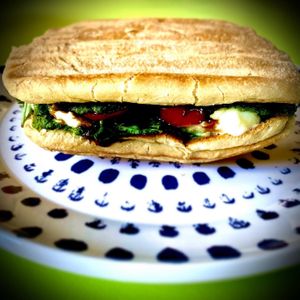 Caprese panini at Tree Hugger Plant-Based Kitchen in Kansas City