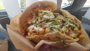 LOADED pita at Falafel Pedralbes in Barcelona