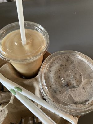 Caramel and cookies and cream shakes - very good! at Twisted Plants in Cudahy