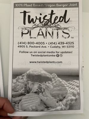 Menu at Twisted Plants in Cudahy