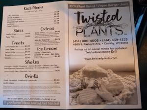 Menu at Twisted Plants in Cudahy