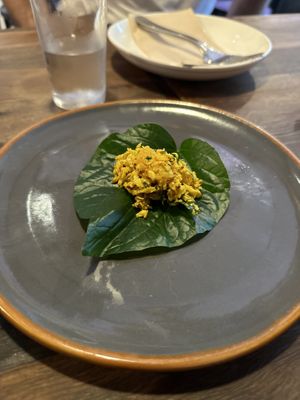 Vegan crab appetiser   at Lankan Filling Station in Sydney