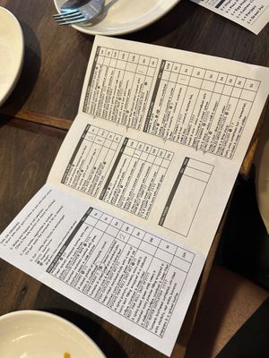 Menu  at Lankan Filling Station in Sydney