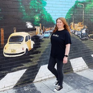 Andrea at Beatroute Vegan Food Tours, showing you some of Liverpool's sites as well as great food from local independent business'. at Beatroute in Liverpool