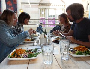 Small plates and tasters in at least 6 places. Food is included, and most places have table water, you are free to order other drinks if you wish. at Beatroute in Liverpool