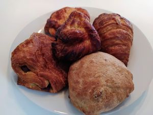 Vegan pastries and bun at Cafe Harepus in Aarhus