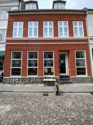 Street view  at Cafe Harepus in Aarhus