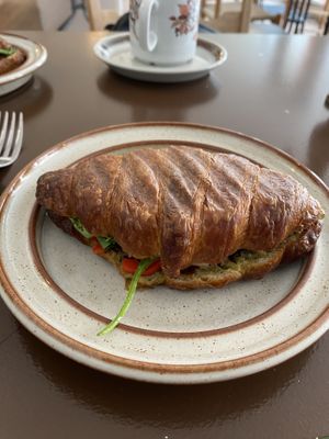 Warm savory croissant   at Cafe Harepus in Aarhus