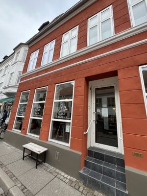 Outside of cafe  at Cafe Harepus in Aarhus