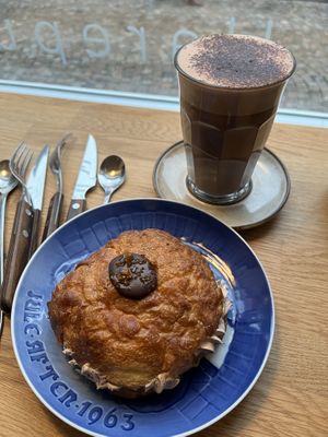 fastalavnsbolle and hot chocolate   at Cafe Harepus in Aarhus