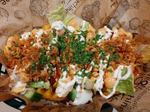 Loaded fries at Veg Machine in Tartu