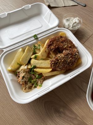 Fish & chips  at Veg Machine in Tartu