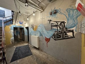 Communal hallway to toilets   at Veg Machine in Tartu