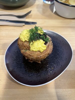 Eggplant muffin  at Veg Machine in Tartu