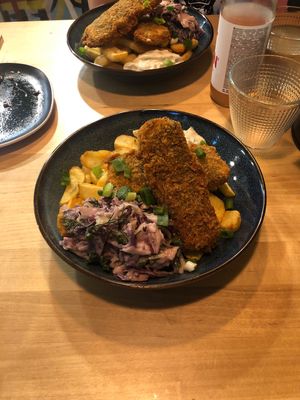 Vish and chips  - delicious   at Veg Machine in Tartu