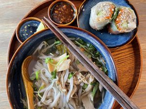 Pho and summer roll  at The Kind Bowl - Somerset in Central Singapore