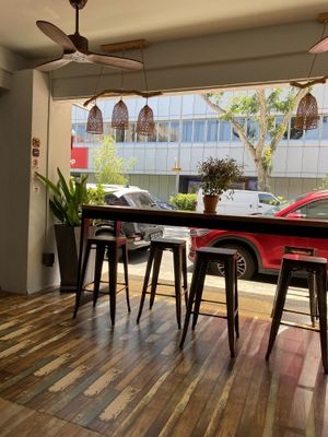 Outside sitting and view at The Kind Bowl - Somerset in Central Singapore