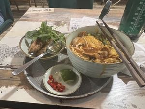 Spicy Bowl and crispy spring rolls  at The Kind Bowl - Somerset in Central Singapore