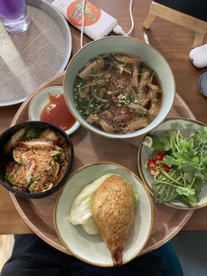 Premium pho, v-wing and tropical saladd  at The Kind Bowl - Somerset in Central Singapore