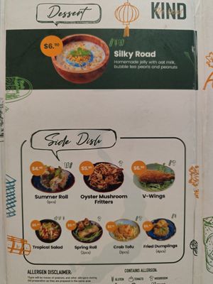 Menu at The Kind Bowl - Somerset in Central Singapore