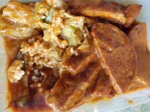 Signature Hainanese curry chop chop rice at Su-Good 素好健康 - Geylang in Central Singapore