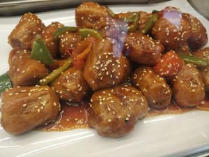 Sweet and sour mock meat at Su-Good 素好健康 - Geylang in Central Singapore