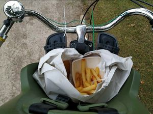 Couldn't wait until I was home to eat those yummy fries at Royal Frituur in Bruges