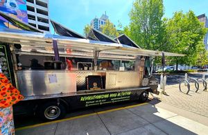 Beautiful food truck on a beautiful day at Vegan Hood Chefs in San Francisco