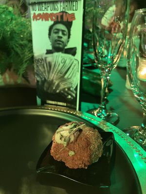 Boudin ball  at Vegan Hood Chefs in San Francisco