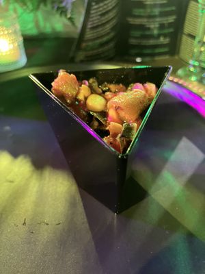 Okra and grilled corn gumbo  at Vegan Hood Chefs in San Francisco