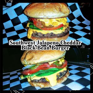 Southwest Jalapeno Cheddar Black Bean Burger at Queens Kitchen in Kansas City