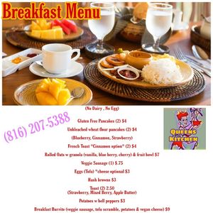 Queens kitchen breakfast menu at Queens Kitchen in Kansas City