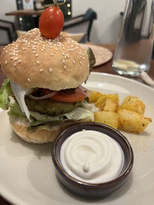 Falafel burger  at Annie in Koh Samui