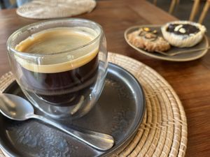 Let’s start breakfast with a good coffee and some cakes!  at Annie in Koh Samui