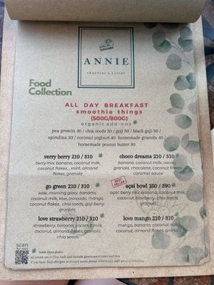 Menu February  at Annie in Koh Samui