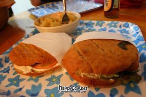 Burgers and papas at Gopal - Vegan Deli in Barcelona