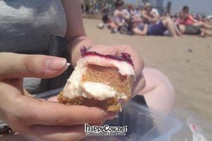 Take away Cheesecake on the beach, thanks Gopal. at Gopal - Vegan Deli in Barcelona