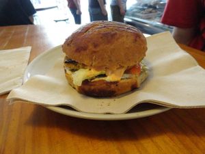 Vegan burger at Gopal - Vegan Deli in Barcelona