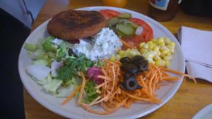 Burger salads at Gopal - Vegan Deli in Barcelona