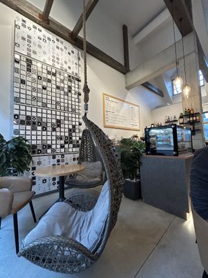 Trendy interior   at Moltto Coffee in Riga