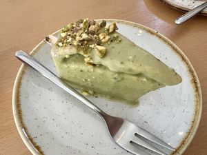 Pistachio cheesecake   at Moltto Coffee in Riga